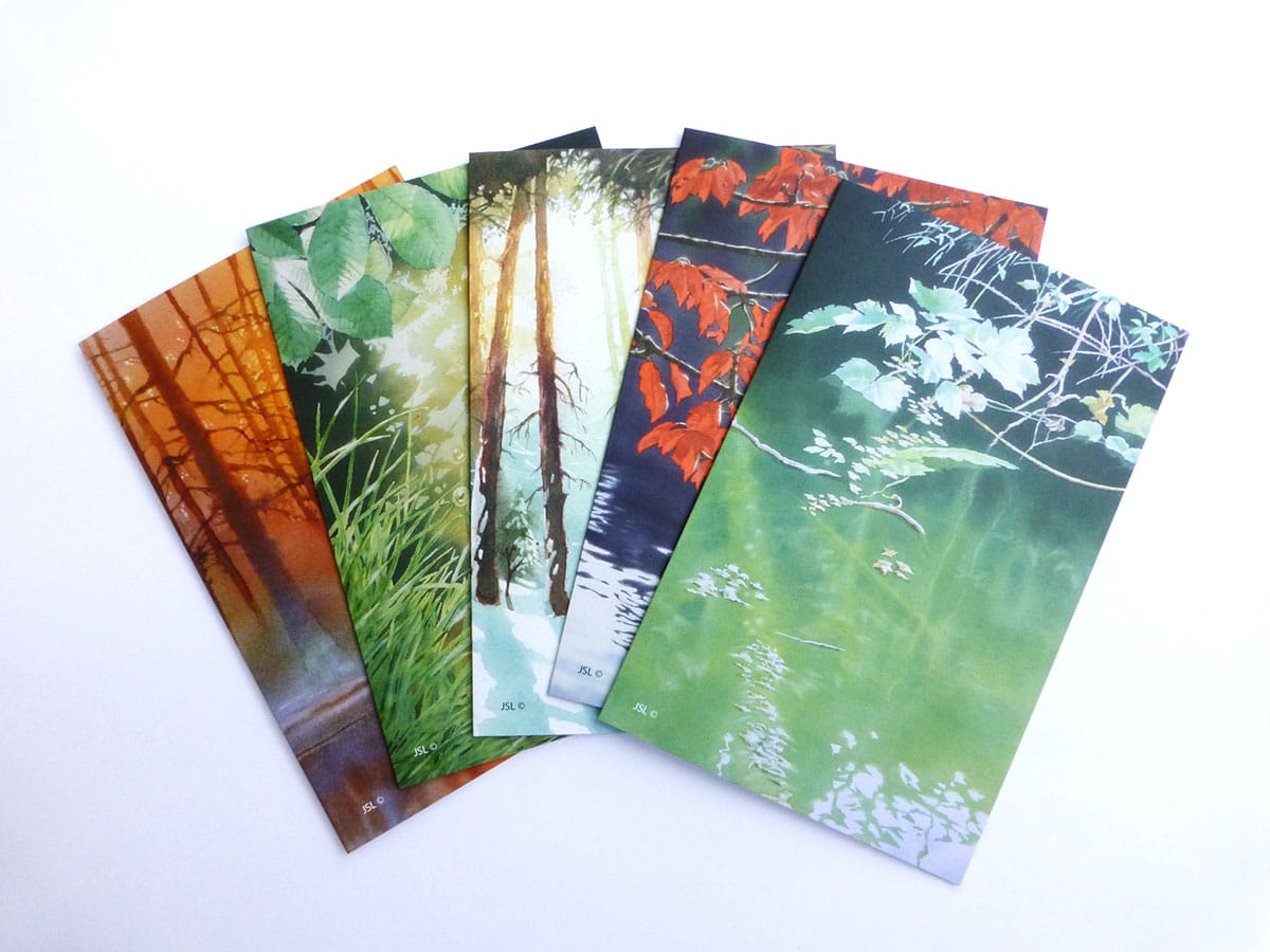 Galerie cartes d'artiste – jean-sylvain Lapouge – aquarelles, sur le thème de la nature
